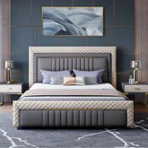 Trueliving  suite fancy Dark bed Laminated Finish & PU Finish 6Ft *6Ft *1Ft